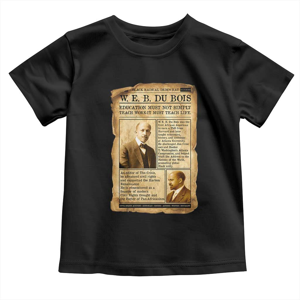 Vintage Newspaper W E B Du Bois Toddler T Shirt African American Scholar TS12 Black Print Your Wear