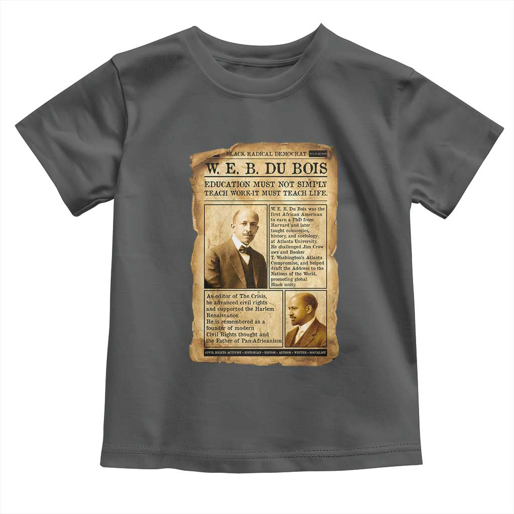 Vintage Newspaper W E B Du Bois Toddler T Shirt African American Scholar TS12 Dark Heather Print Your Wear