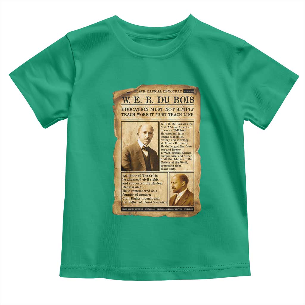 Vintage Newspaper W E B Du Bois Toddler T Shirt African American Scholar TS12 Irish Green Print Your Wear