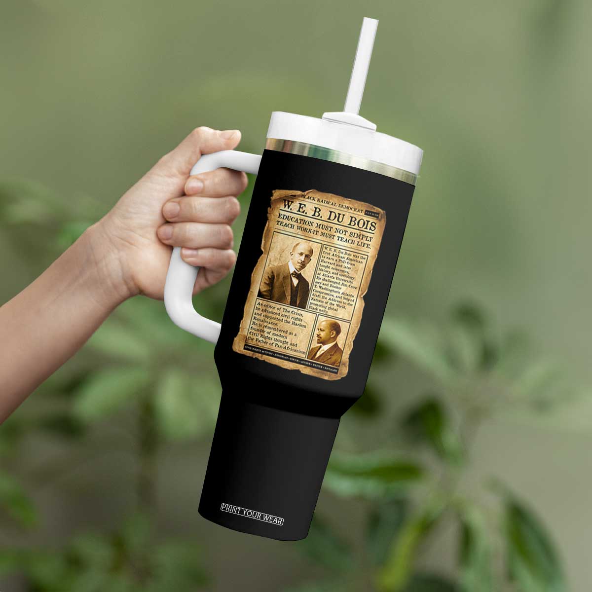 Vintage Newspaper W E B Du Bois Tumbler With Handle African American Scholar TS12 Print Your Wear
