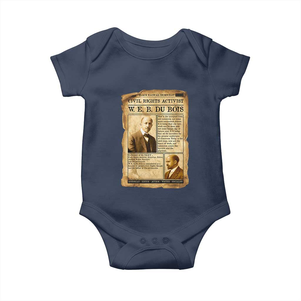 Vintage Newspaper W E B Du Bois Baby Onesie Civil Rights History TS12 Navy Print Your Wear