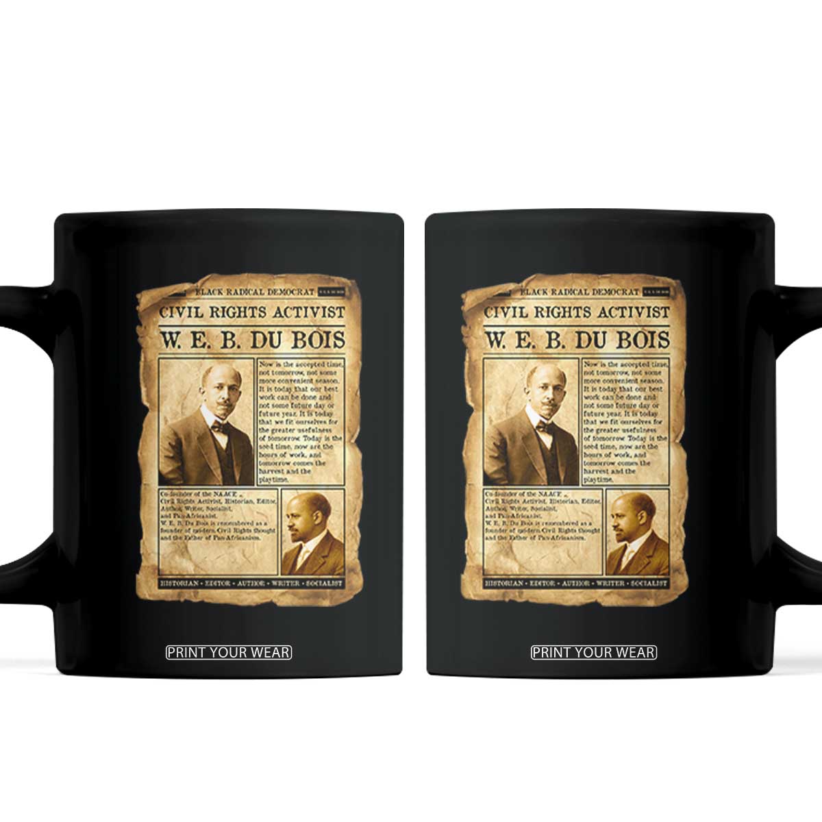 Vintage Newspaper W E B Du Bois Coffee Mug Civil Rights History TS12 Black Print Your Wear