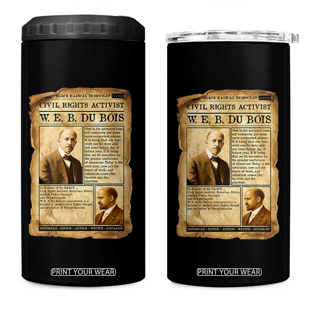 Vintage Newspaper W E B Du Bois 4 in 1 Can Cooler Tumbler Civil Rights History TS12 One Size: 16 oz Black Print Your Wear