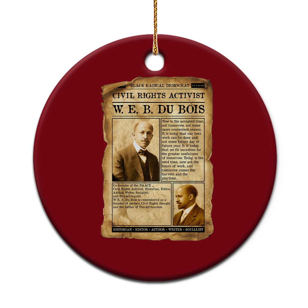 Vintage Newspaper W E B Du Bois Ceramic Ornament Civil Rights History TS12 1pc Red Print Your Wear