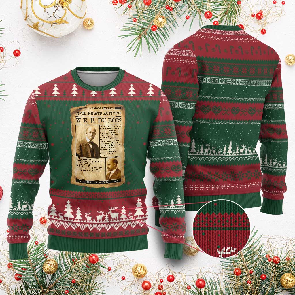 Vintage Newspaper W E B Du Bois Ugly Christmas Sweater Civil Rights History TS12 Red Green Print Your Wear