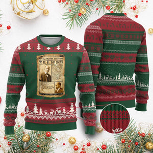 Vintage Newspaper W E B Du Bois Ugly Christmas Sweater Civil Rights History TS12 Red Green Print Your Wear