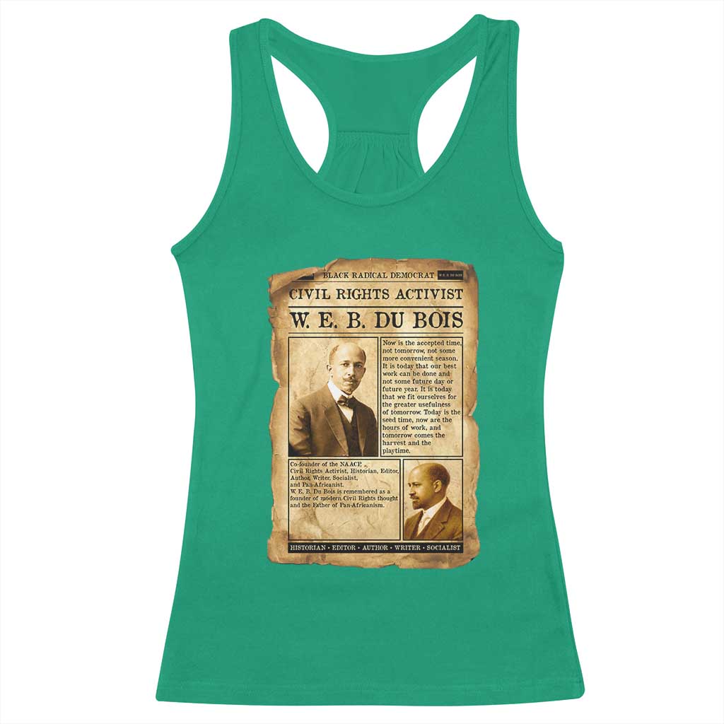 Vintage Newspaper W E B Du Bois Racerback Tank Top Civil Rights History TS12 Irish Green Print Your Wear