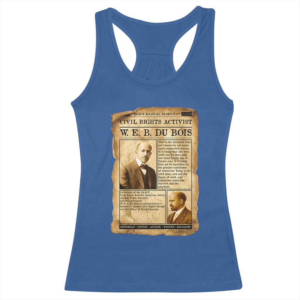 Vintage Newspaper W E B Du Bois Racerback Tank Top Civil Rights History TS12 Royal Blue Print Your Wear