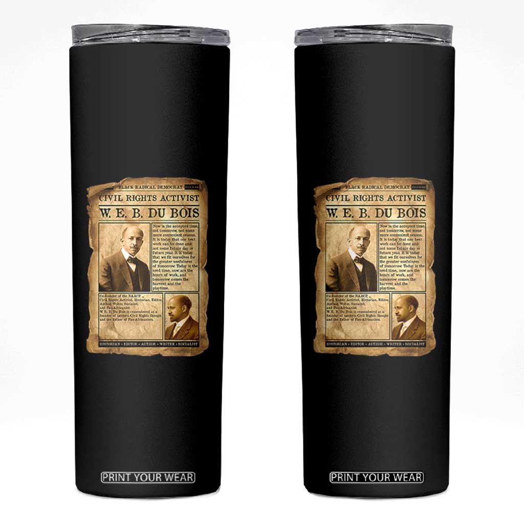 Vintage Newspaper W E B Du Bois Skinny Tumbler Civil Rights History TS12 Black Print Your Wear