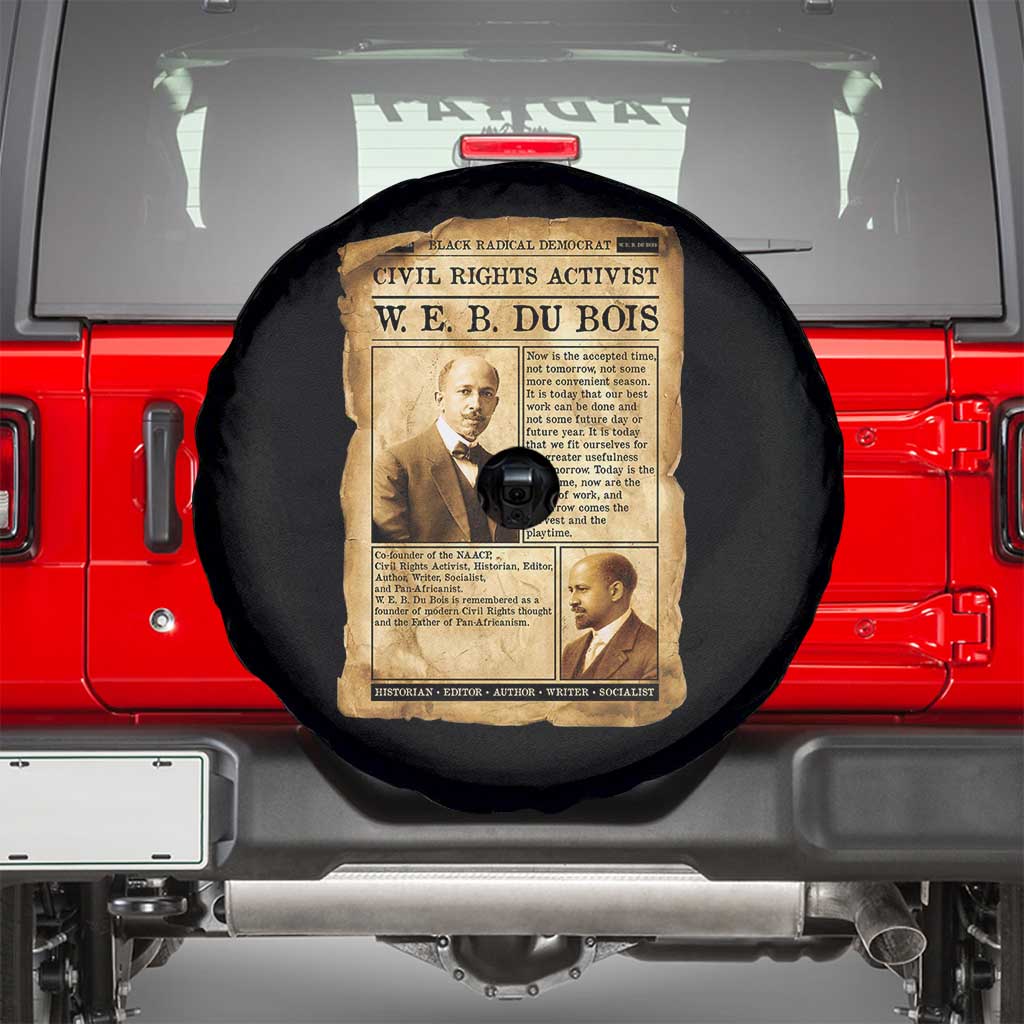Vintage Newspaper W E B Du Bois Spare Tire Cover Civil Rights History TS12 Black Print Your Wear