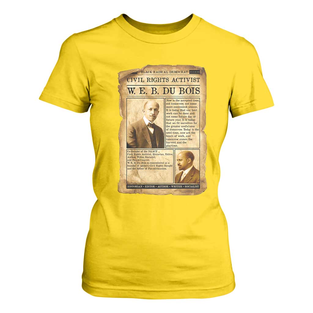 Vintage Newspaper W E B Du Bois T Shirt For Women Civil Rights History TS12 Daisy Print Your Wear