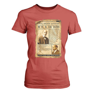 Vintage Newspaper W E B Du Bois T Shirt For Women Civil Rights History TS12 Red Print Your Wear