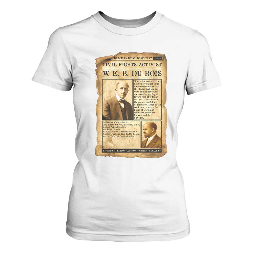 Vintage Newspaper W E B Du Bois T Shirt For Women Civil Rights History TS12 White Print Your Wear
