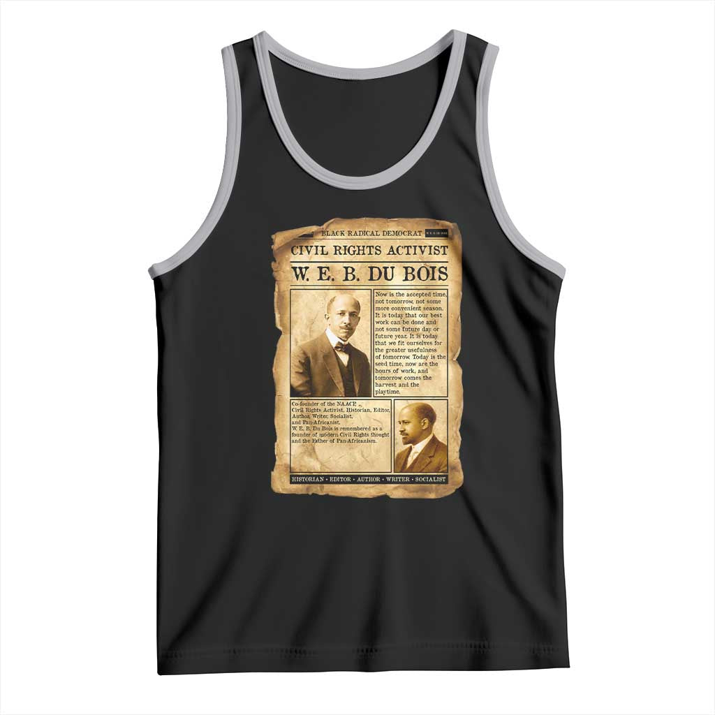Vintage Newspaper W E B Du Bois Tank Top Civil Rights History TS12 Black Athletic Heather Print Your Wear