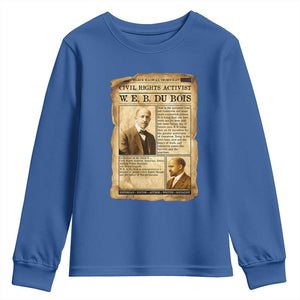 Vintage Newspaper W E B Du Bois Youth Sweatshirt Civil Rights History TS12 Royal Blue Print Your Wear