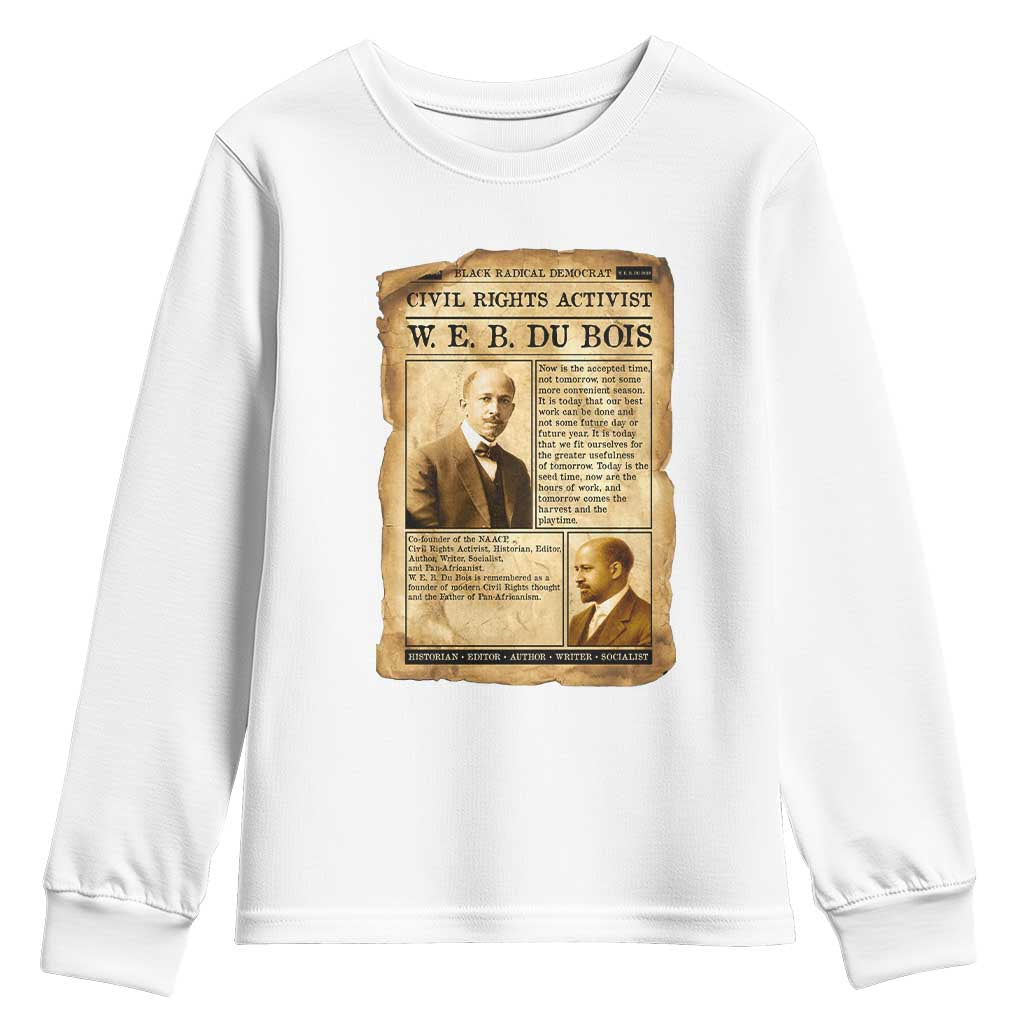 Vintage Newspaper W E B Du Bois Youth Sweatshirt Civil Rights History TS12 White Print Your Wear