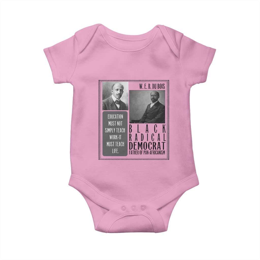 W E B Du Bois Baby Onesie Pan Africanism Intellectual Leader TS12 Light Pink Print Your Wear