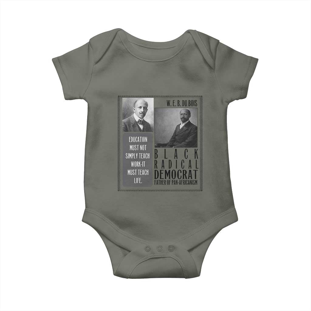 W E B Du Bois Baby Onesie Pan Africanism Intellectual Leader TS12 Military Green Print Your Wear