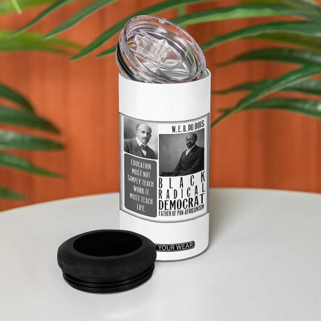 W E B Du Bois 4 in 1 Can Cooler Tumbler Pan Africanism Intellectual Leader TS12 Print Your Wear
