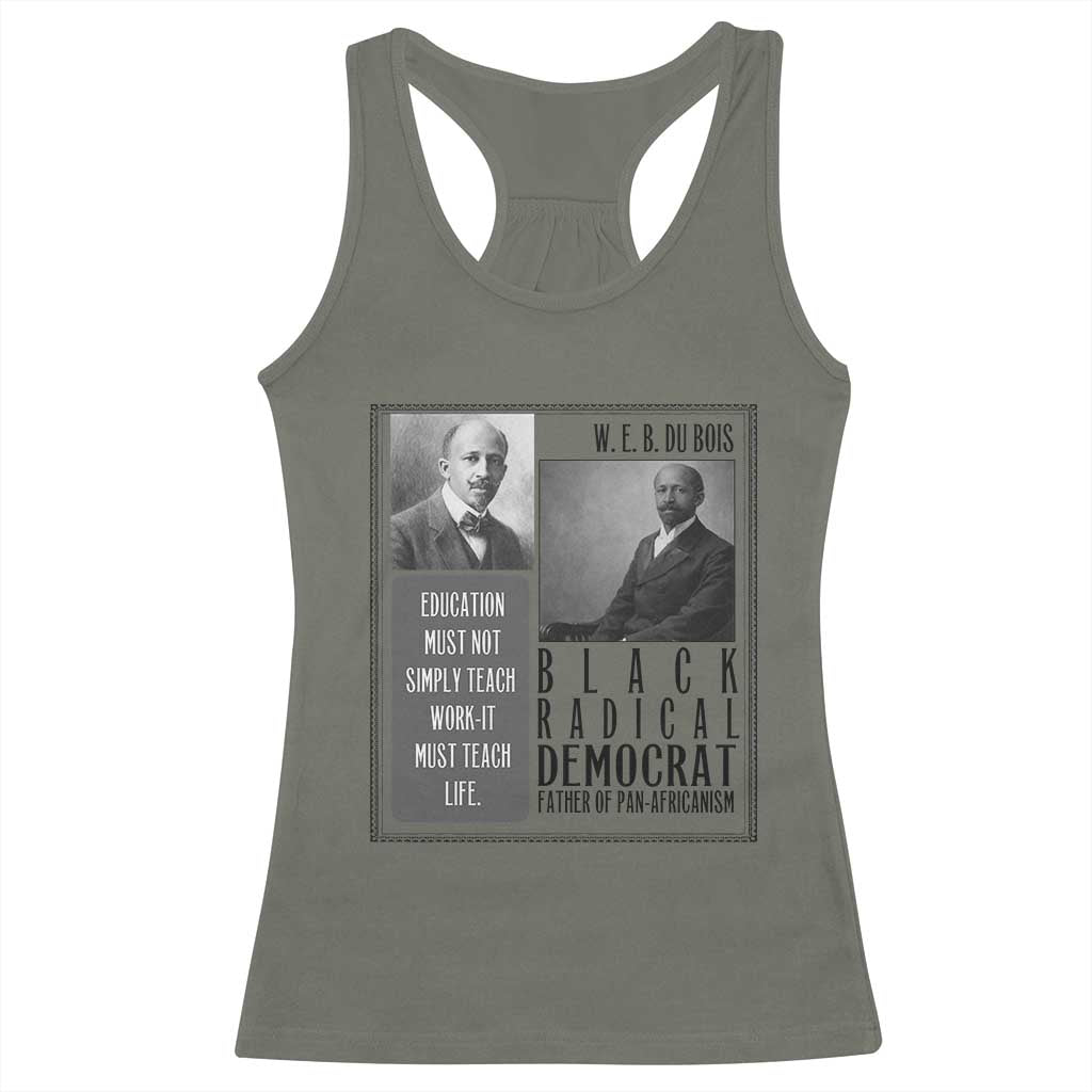 W E B Du Bois Racerback Tank Top Pan Africanism Intellectual Leader TS12 Military Green Print Your Wear