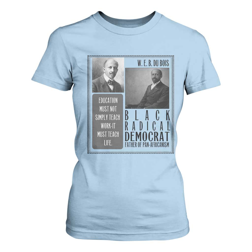 W E B Du Bois T Shirt For Women Pan Africanism Intellectual Leader TS12 Light Blue Print Your Wear