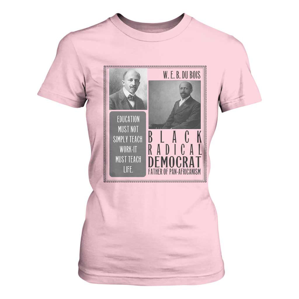 W E B Du Bois T Shirt For Women Pan Africanism Intellectual Leader TS12 Light Pink Print Your Wear