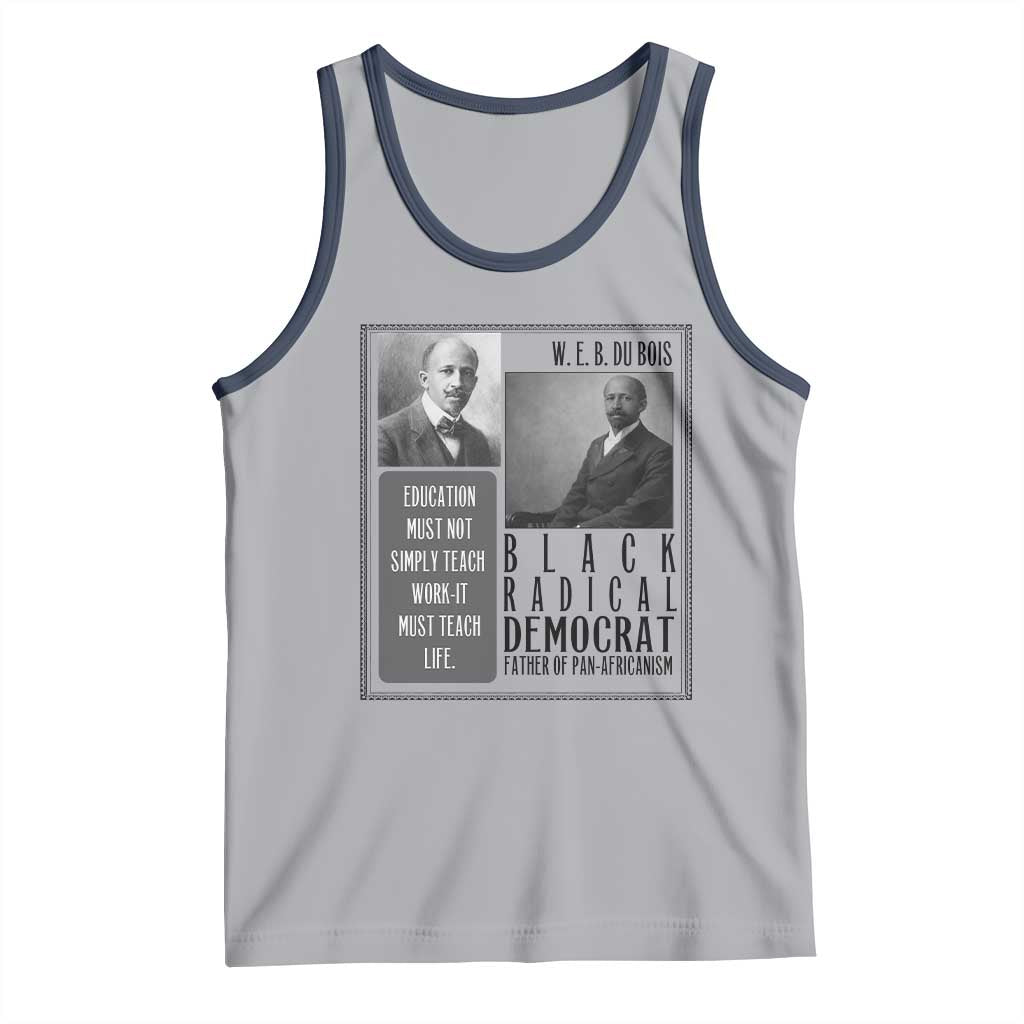 W E B Du Bois Tank Top Pan Africanism Intellectual Leader TS12 Athletic Heather Navy Print Your Wear