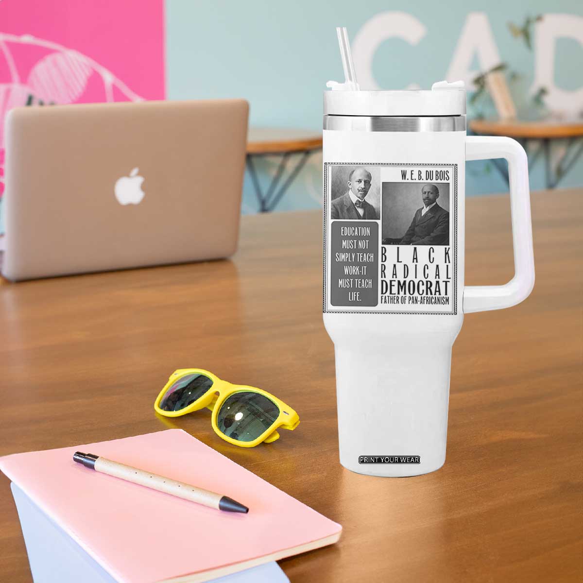 W E B Du Bois Tumbler With Handle Pan Africanism Intellectual Leader TS12 Print Your Wear