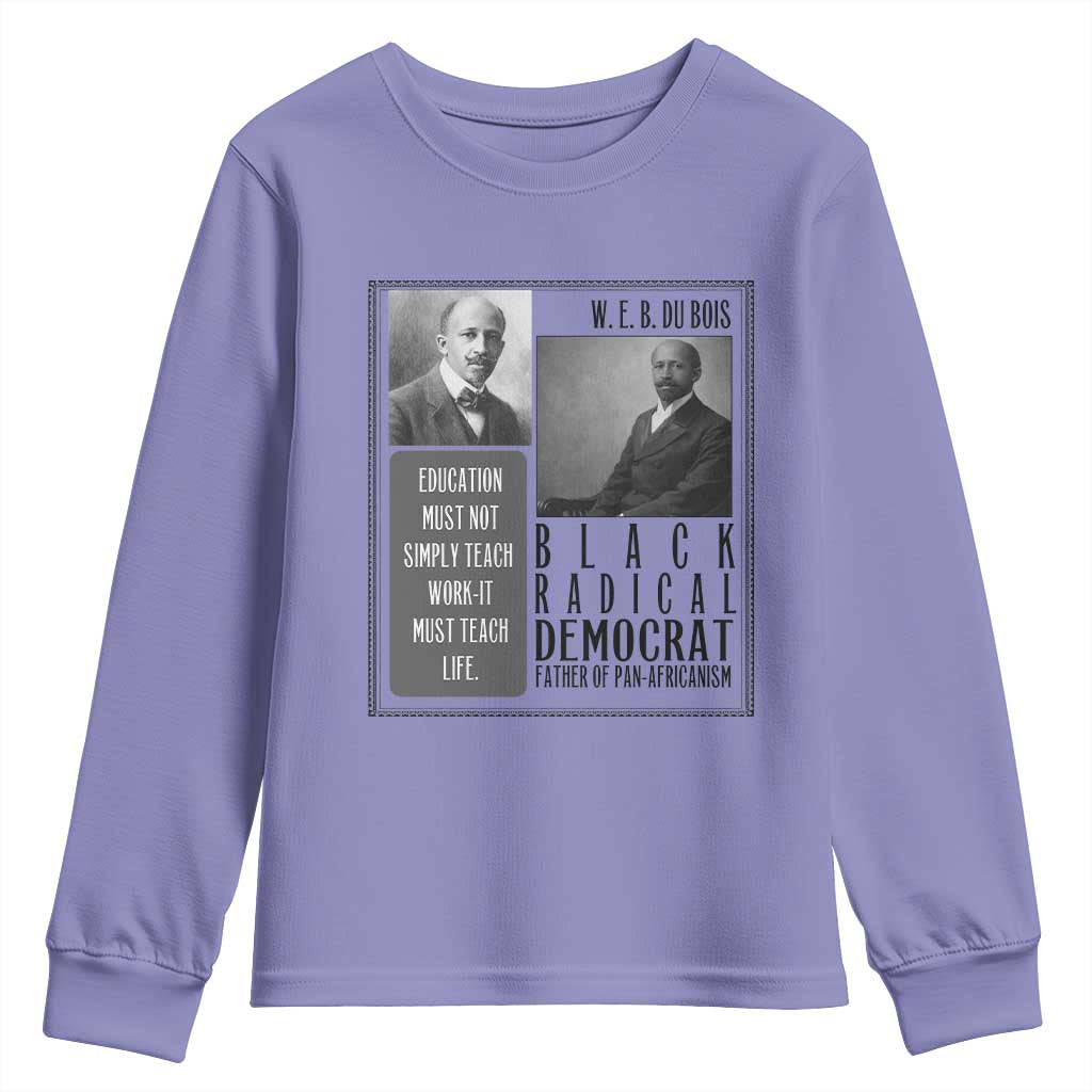 W E B Du Bois Youth Sweatshirt Pan Africanism Intellectual Leader TS12 Violet Print Your Wear