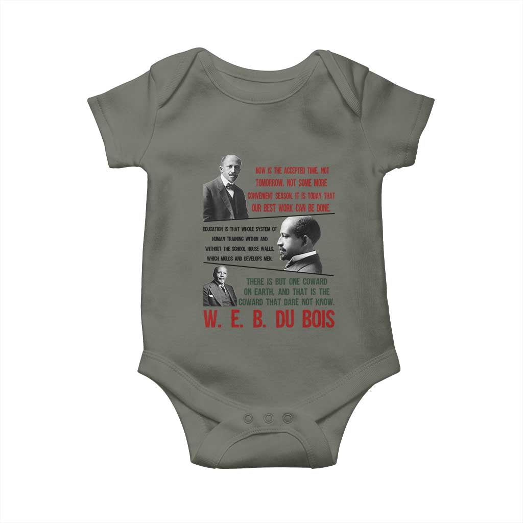 W E B Du Bois Education And Human Development Quote Baby Onesie TS12 Military Green Print Your Wear