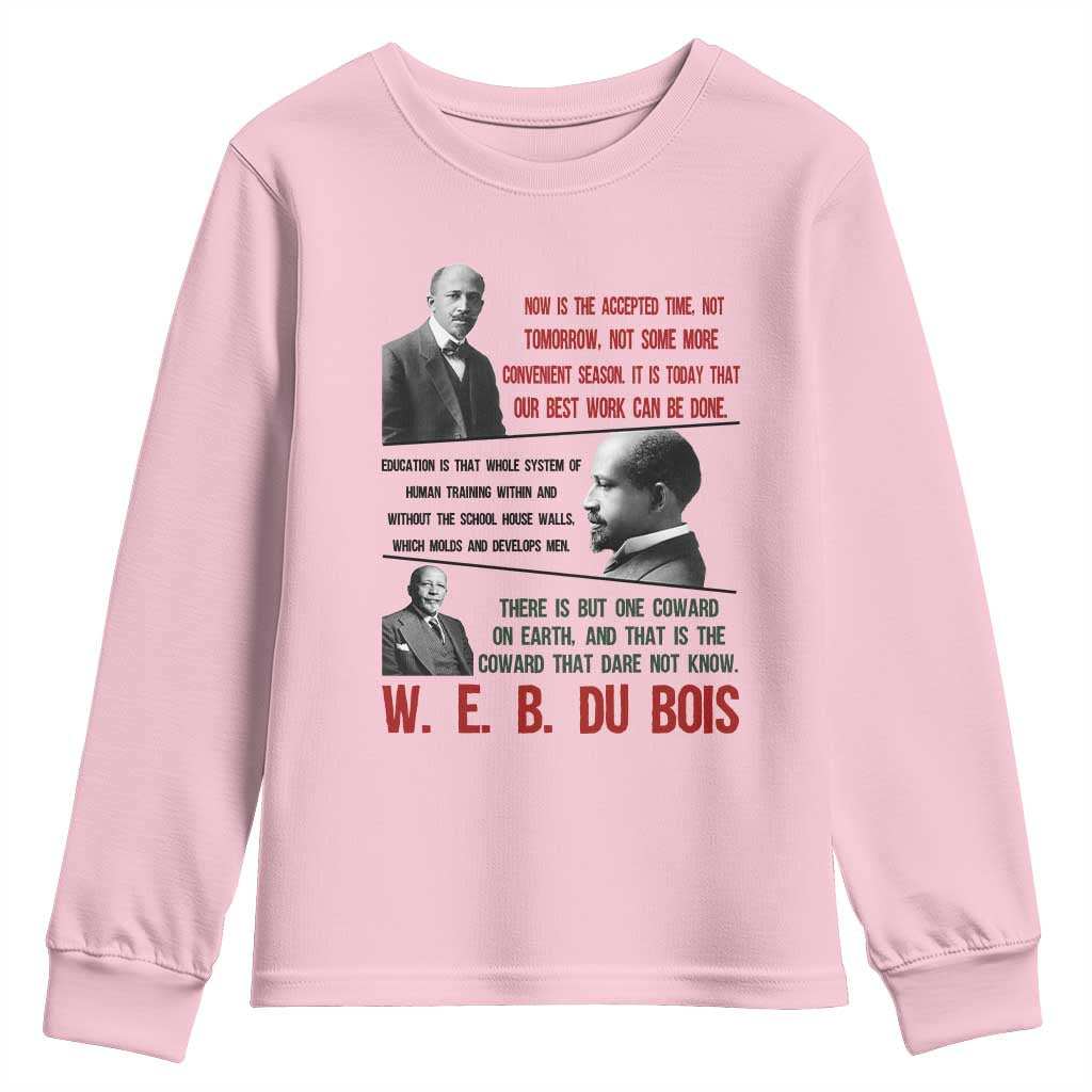 W E B Du Bois Education And Human Development Quote Youth Sweatshirt TS12 Light Pink Print Your Wear