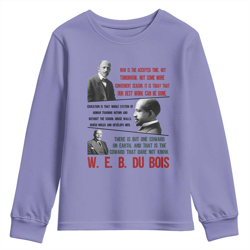 W E B Du Bois Education And Human Development Quote Youth Sweatshirt TS12 Violet Print Your Wear