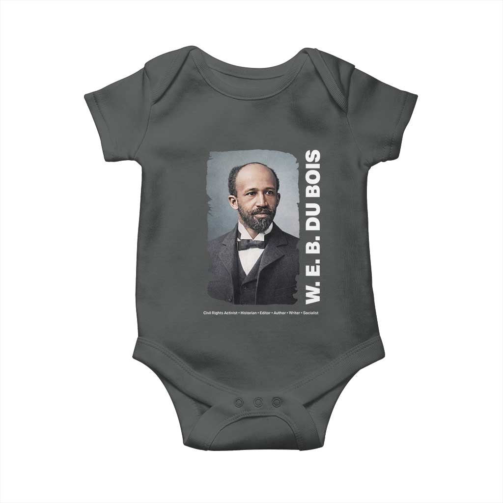 W E B Du Bois Baby Onesie Black Thought Leader And Intellectual Legacy TS12 Dark Heather Print Your Wear