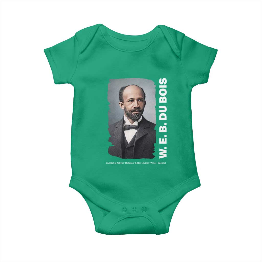 W E B Du Bois Baby Onesie Black Thought Leader And Intellectual Legacy TS12 Irish Green Print Your Wear