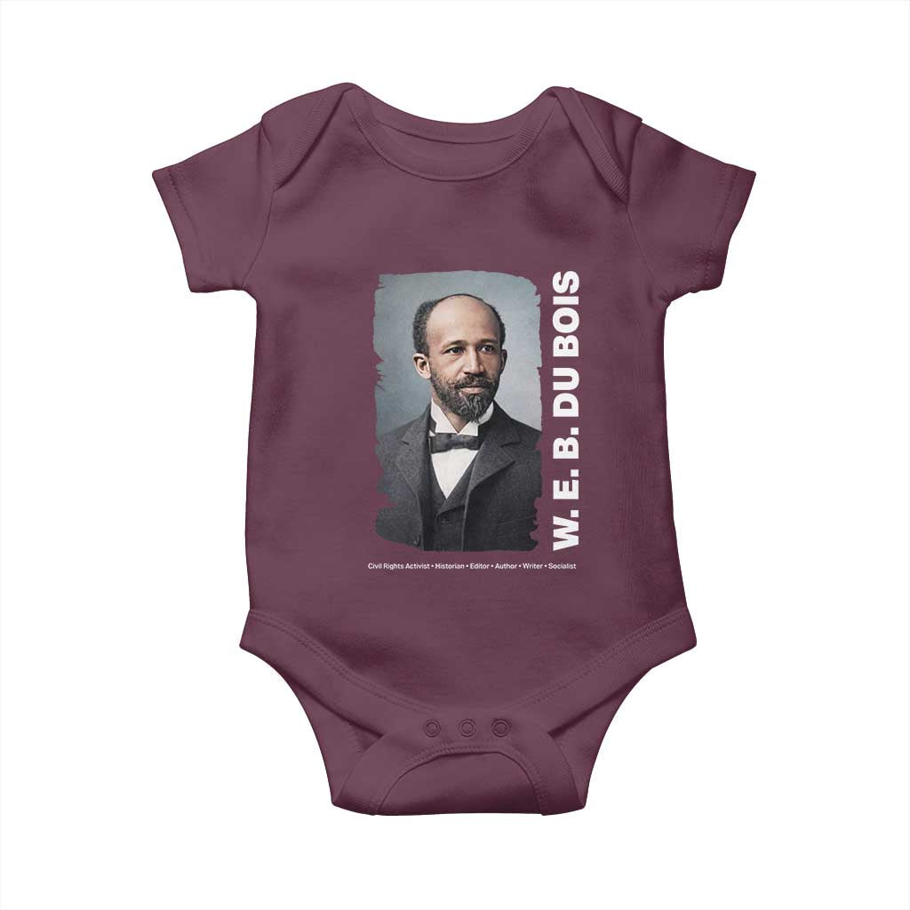 W E B Du Bois Baby Onesie Black Thought Leader And Intellectual Legacy TS12 Maroon Print Your Wear