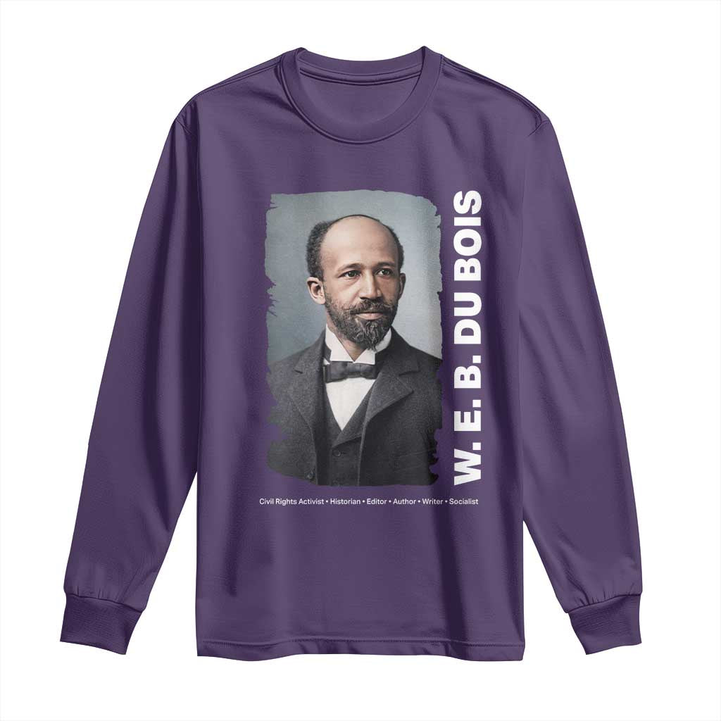 W E B Du Bois Long Sleeve Shirt Black Thought Leader And Intellectual Legacy TS12 Purple Print Your Wear