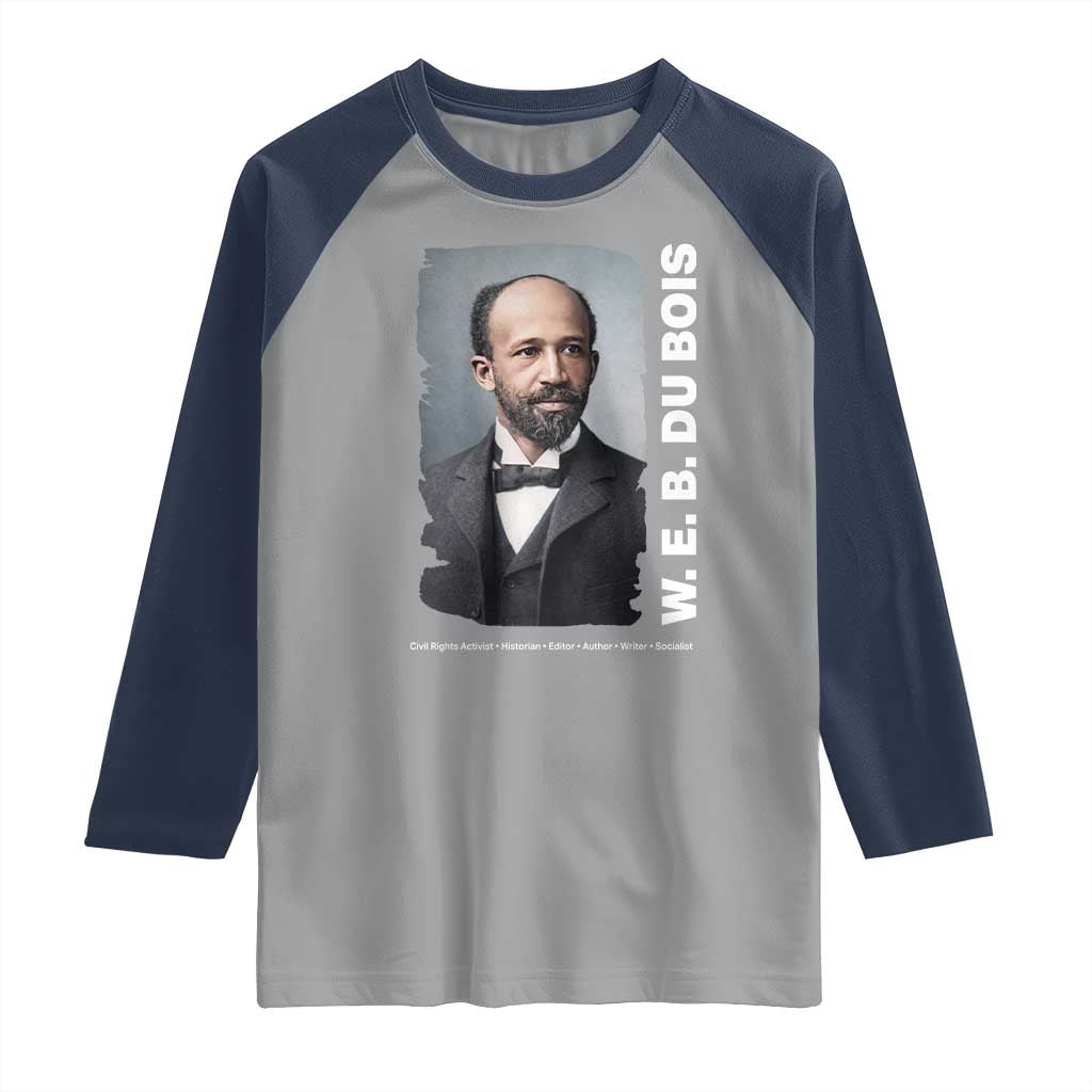 W E B Du Bois Raglan Shirt Black Thought Leader And Intellectual Legacy TS12 Sport Gray Navy Print Your Wear