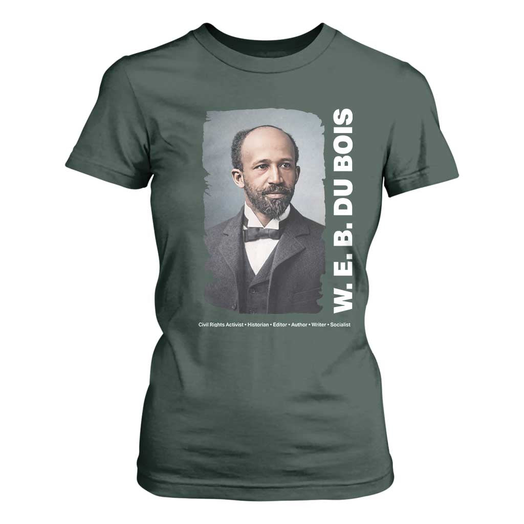 W E B Du Bois T Shirt For Women Black Thought Leader And Intellectual Legacy TS12 Dark Forest Green Print Your Wear