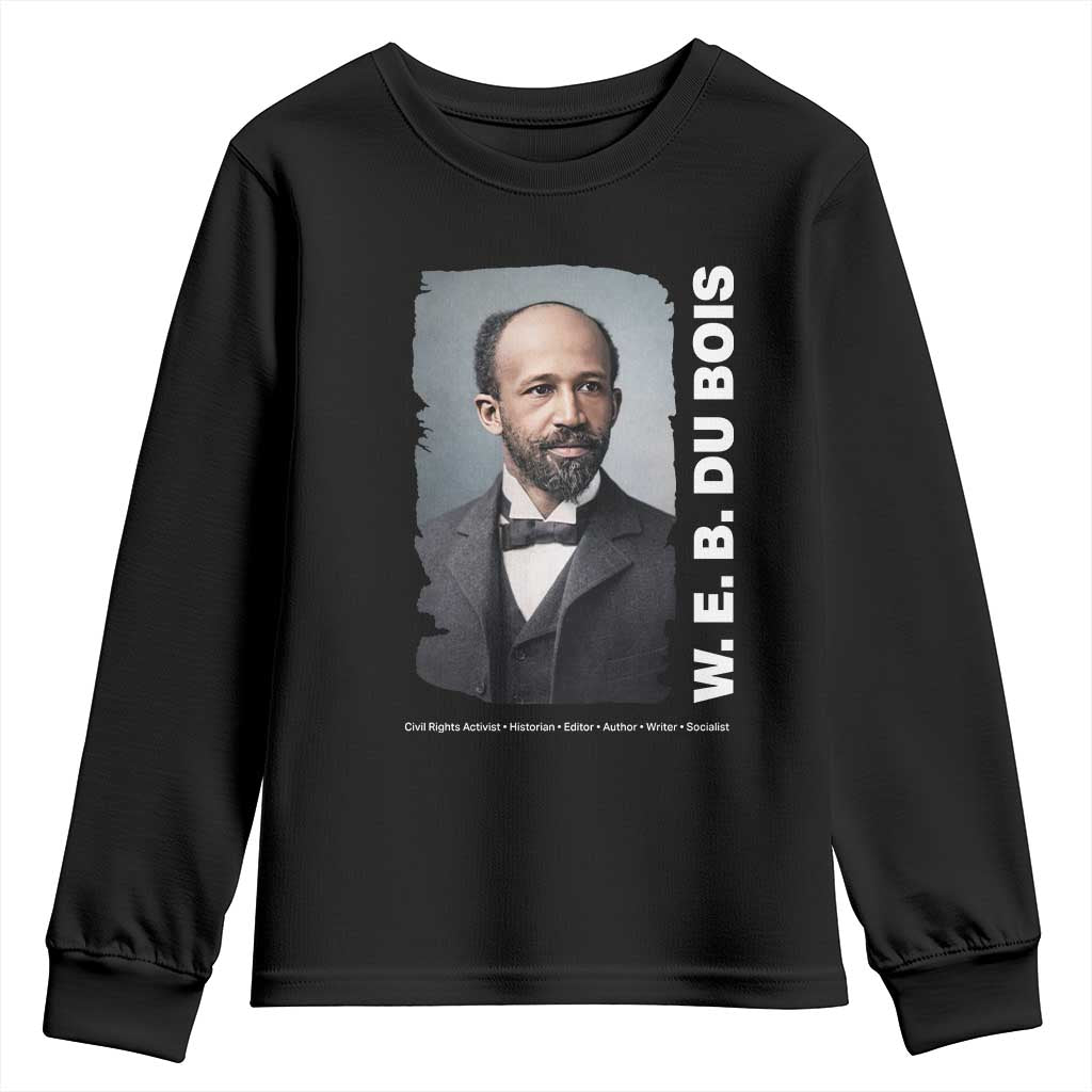W E B Du Bois Youth Sweatshirt Black Thought Leader And Intellectual Legacy TS12 Black Print Your Wear