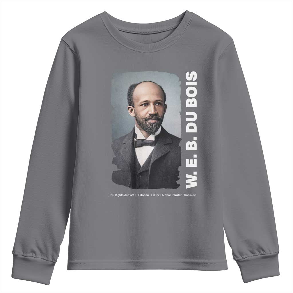 W E B Du Bois Youth Sweatshirt Black Thought Leader And Intellectual Legacy TS12 Charcoal Print Your Wear