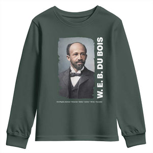 W E B Du Bois Youth Sweatshirt Black Thought Leader And Intellectual Legacy TS12 Dark Forest Green Print Your Wear