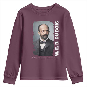 W E B Du Bois Youth Sweatshirt Black Thought Leader And Intellectual Legacy TS12 Maroon Print Your Wear