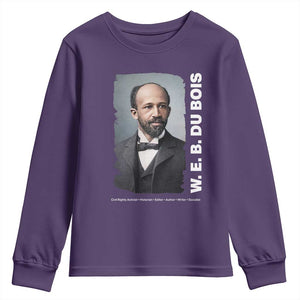 W E B Du Bois Youth Sweatshirt Black Thought Leader And Intellectual Legacy TS12 Purple Print Your Wear