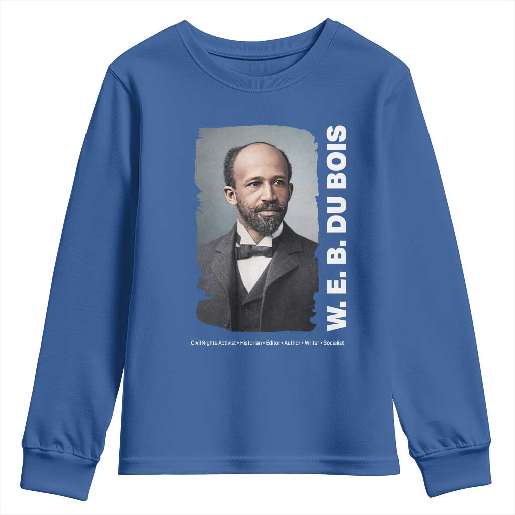 W E B Du Bois Youth Sweatshirt Black Thought Leader And Intellectual Legacy TS12 Royal Blue Print Your Wear