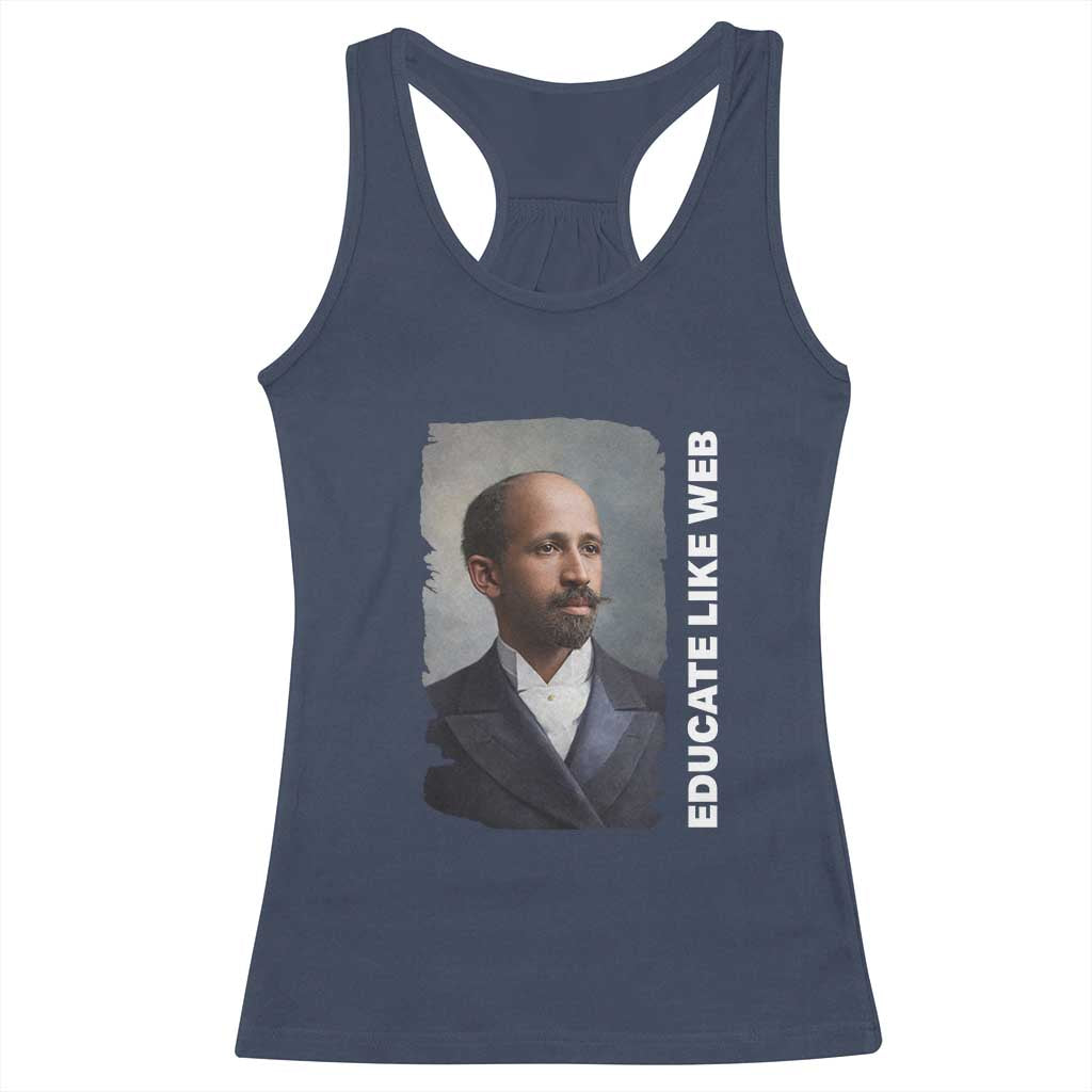 Educate Like W E B Racerback Tank Top African American Heritage TS12 Navy Print Your Wear