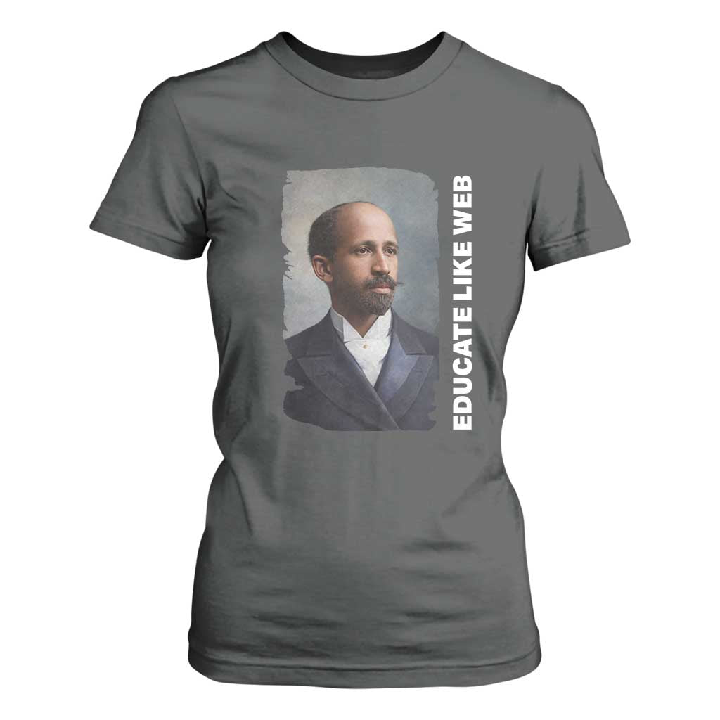 Educate Like W E B T Shirt For Women African American Heritage TS12 Dark Heather Print Your Wear