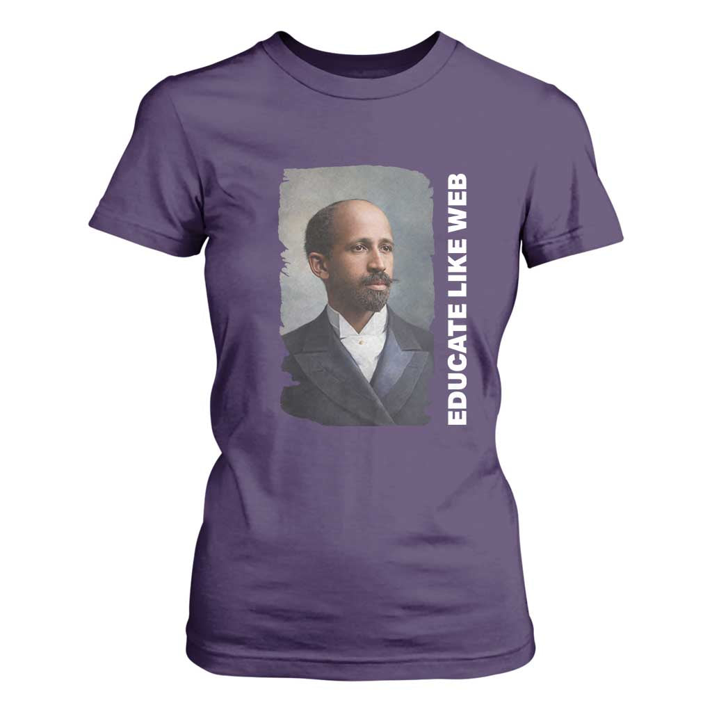 Educate Like W E B T Shirt For Women African American Heritage TS12 Purple Print Your Wear
