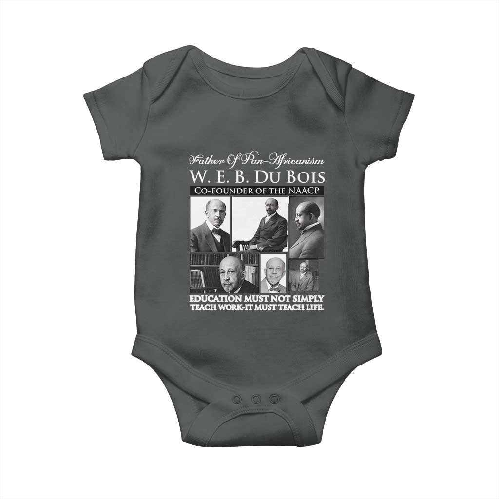 W E B Du Bois Baby Onesie Education Must Teach Life Quote TS12 Dark Heather Print Your Wear