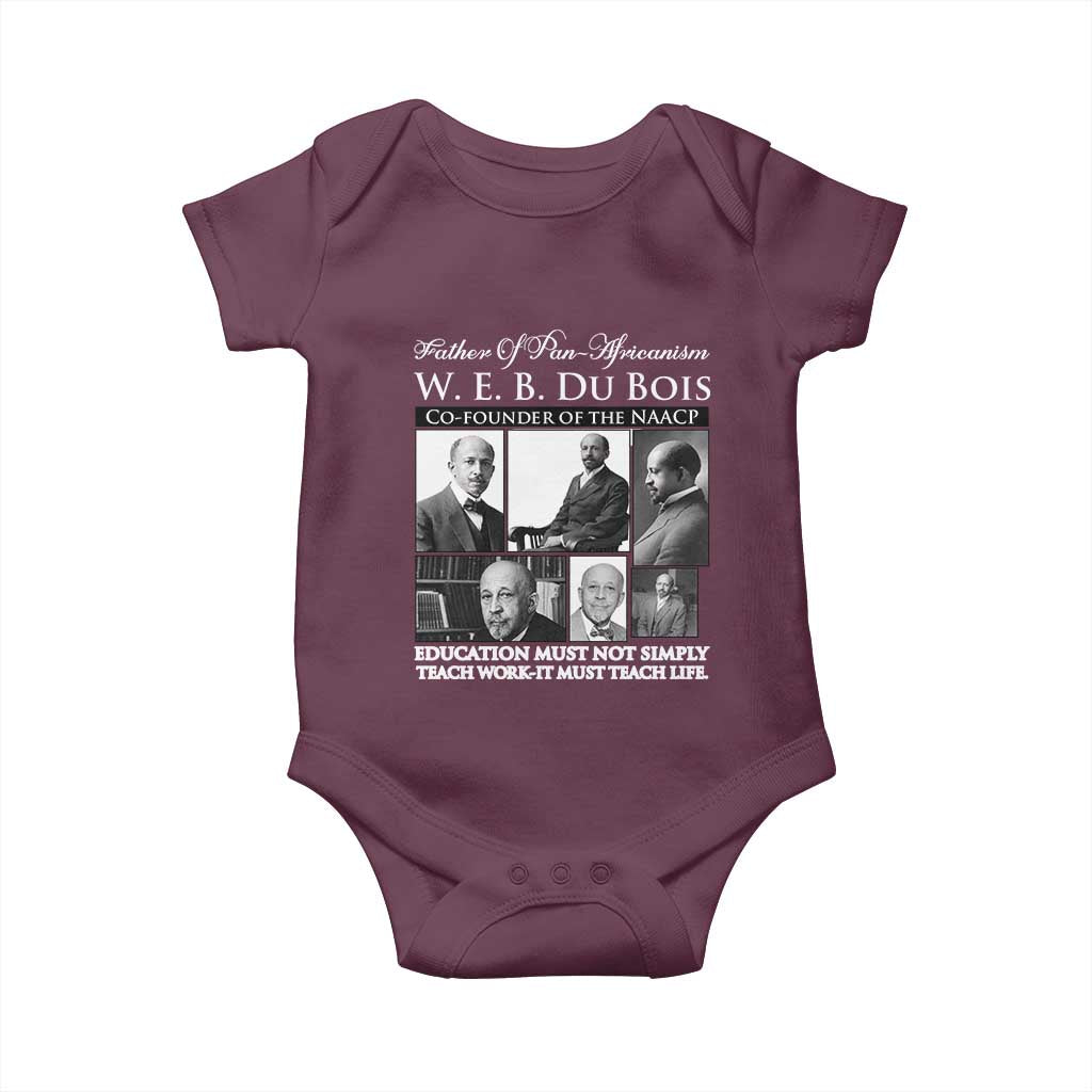 W E B Du Bois Baby Onesie Education Must Teach Life Quote TS12 Maroon Print Your Wear