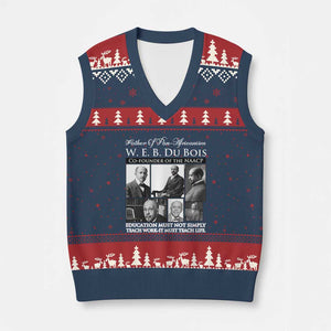 W E B Du Bois V-Neck Knit Sweater Vest Education Must Teach Life Quote TS12 Navy Red Print Your Wear